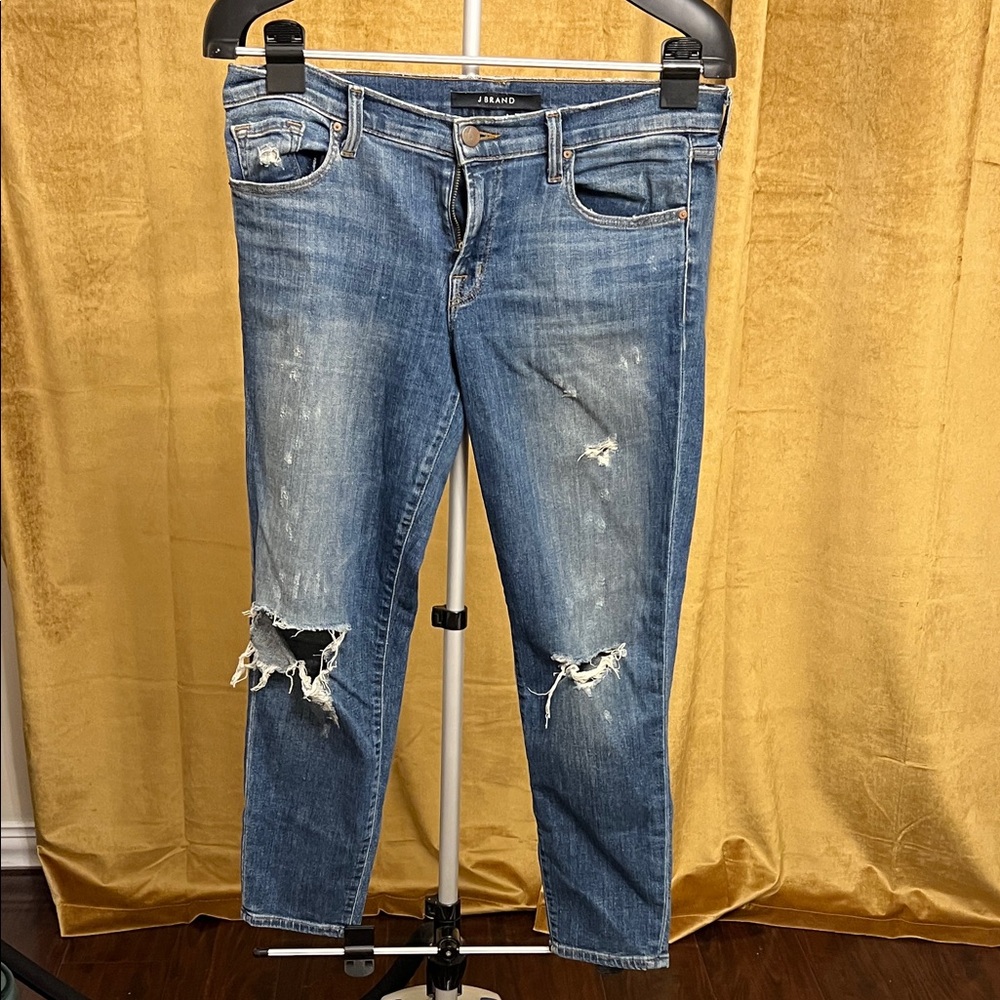 J brand Ripped Blue Ankle Jeans